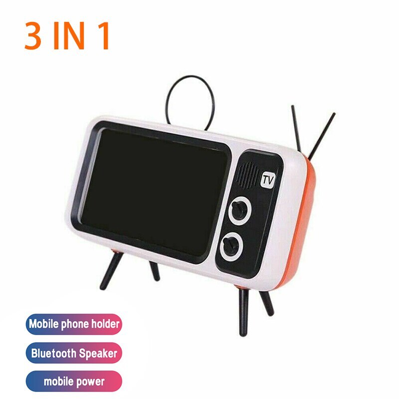 KTX-563091 Retro TV-Shaped Bluetooth Speaker with Hands-Free Calling and USB Charging, Portable Design for Outdoor and Home Use