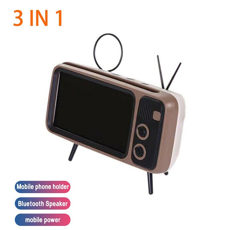 KTX-563091 Retro TV-Shaped Bluetooth Speaker with Hands-Free Calling and USB Charging, Portable Design for Outdoor and Home Use