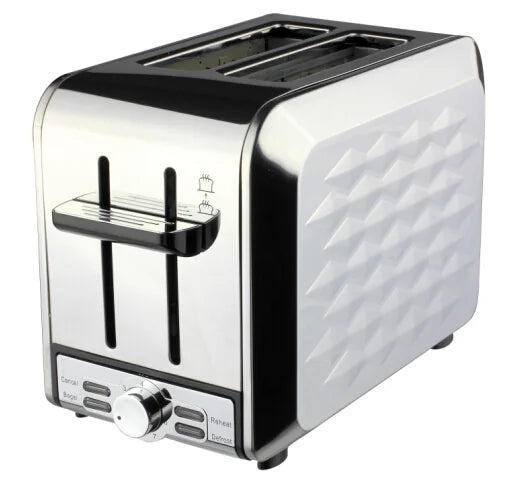 KTX-223315 850W Stainless Steel 2-Slice Toaster with Wide Slots and Multi-Function Settings