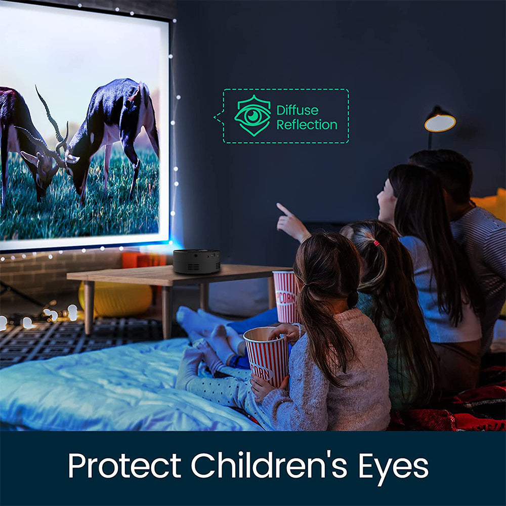 KTX-929491 Portable Low Noise LCD Mini Projector for Wireless Mobile Phone Screen Mirroring, Eco-friendly Design, and External Audio Support