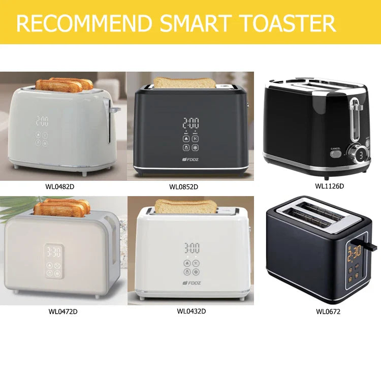 KTX-304659 900W Retro Digital 2-Slice Black Wide Toaster with Timer