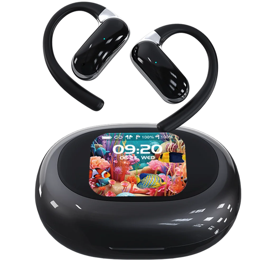 KTX-477971 A16 Pro Sport Earbuds with LCD Touch Screen and Long Battery Life, Semi-In-Ear and Open-Ear Design
