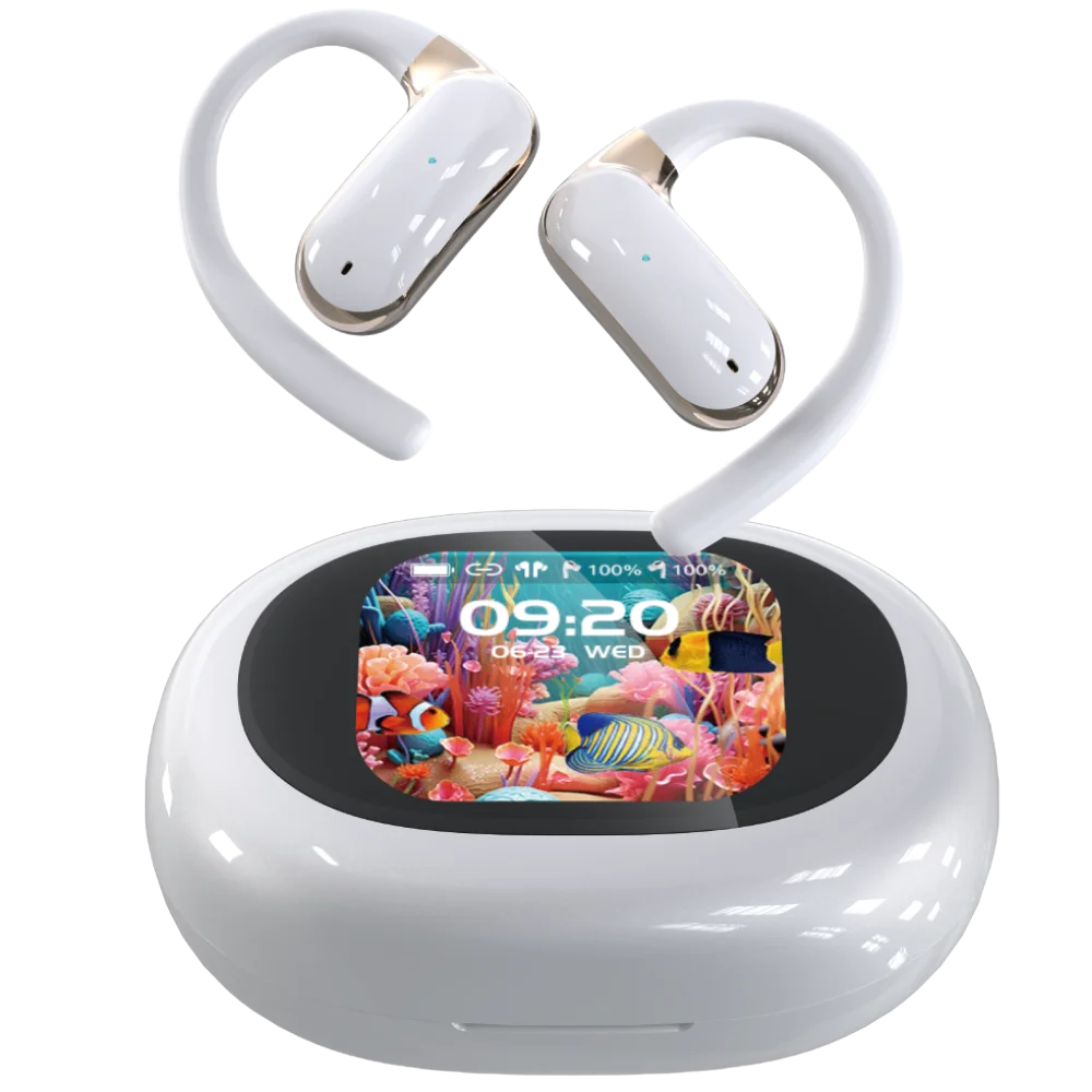 KTX-477971 A16 Pro Sport Earbuds with LCD Touch Screen and Long Battery Life, Semi-In-Ear and Open-Ear Design