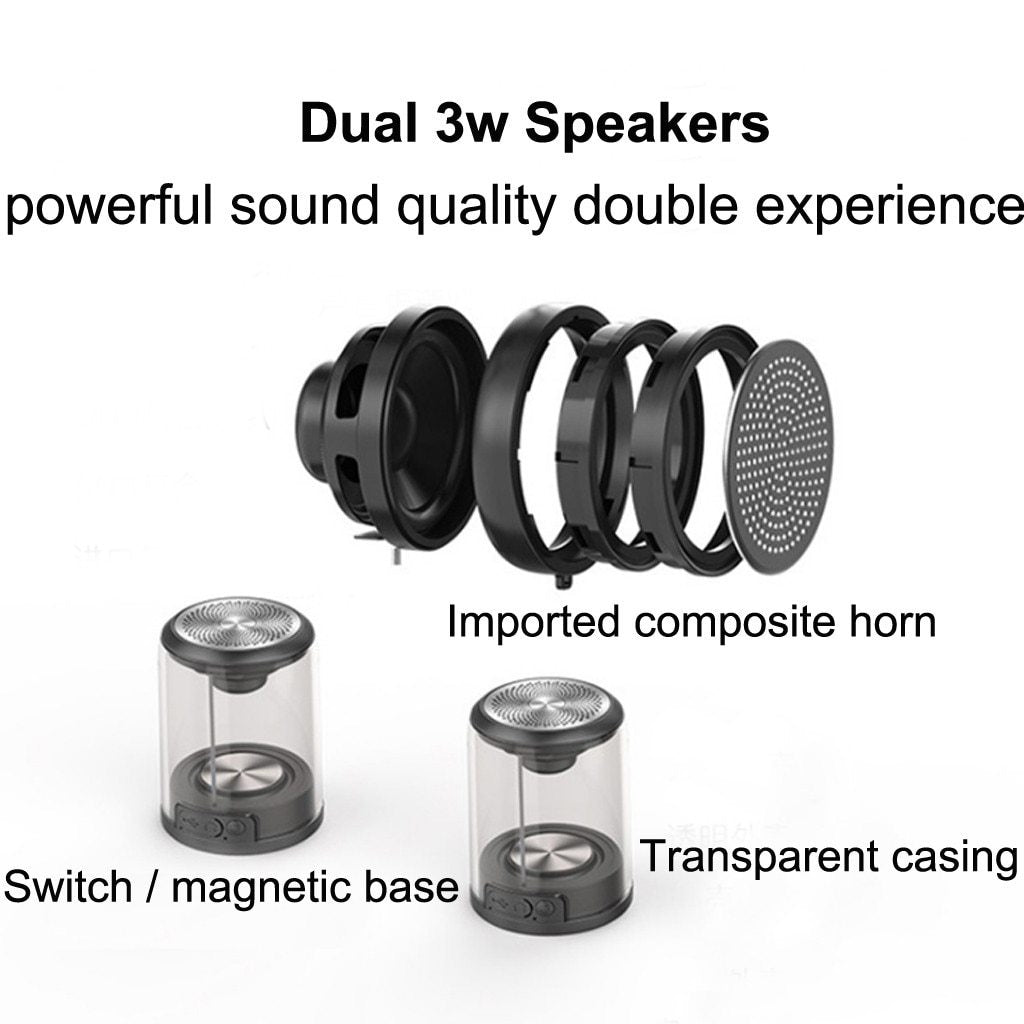 KTX-004883 Transparent Bluetooth Speaker with Dual-Radiation Acoustic Design and TWS Functionality