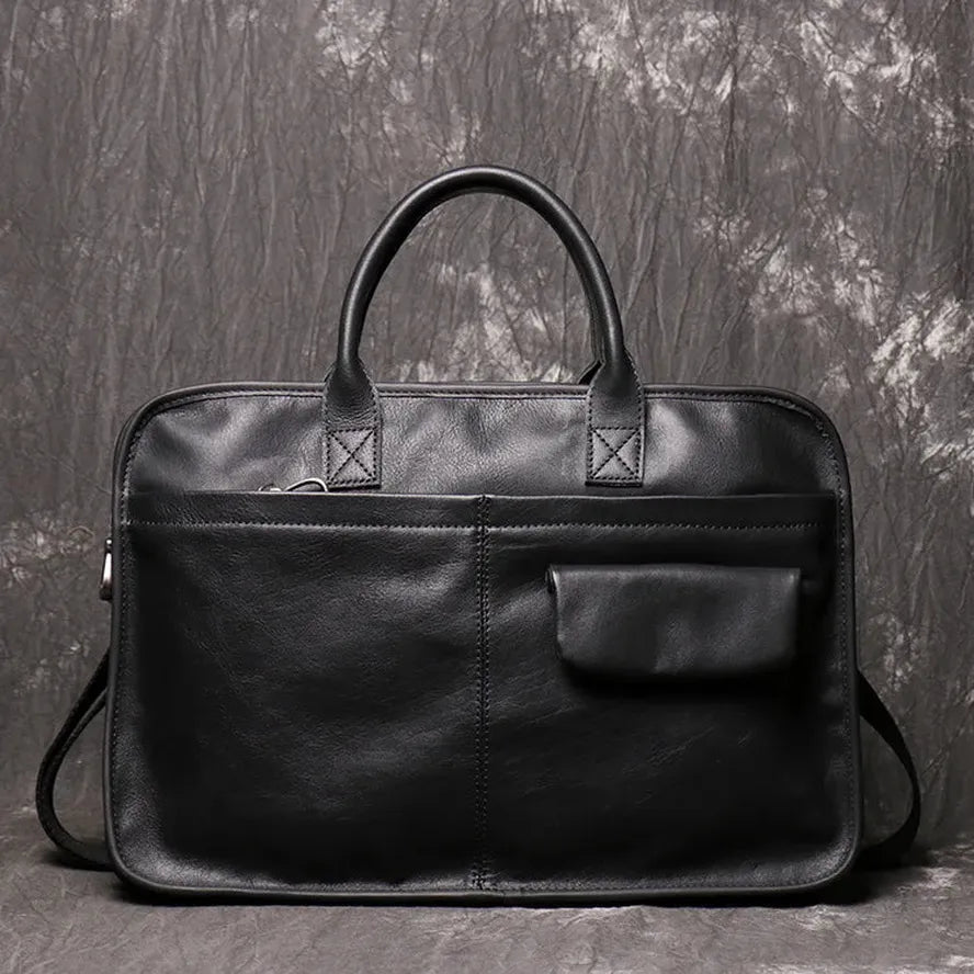 KTX-794195 Men's Leather Messenger Bag - Durable Handcrafted Cowhide with Large Capacity for Laptops and Essentials