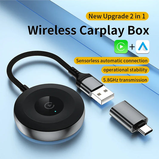 KTX-509331 Wireless CarPlay Adapter for iPhone and Android - Convert Wired to Wireless Connectivity