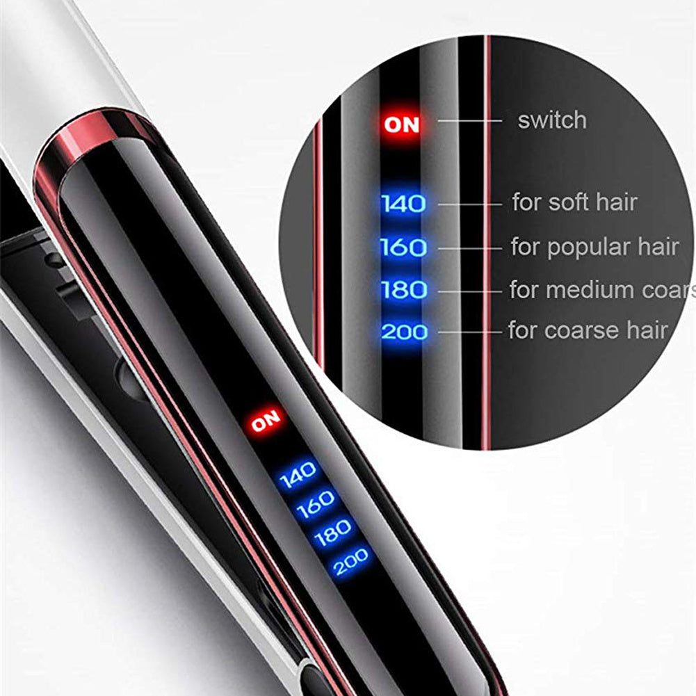 JMT-242122 Gold Ceramic Hair Straightener with LED Display, Adjustable Temperature for Wet and Dry Hair, 21mm-30mm Curling Iron