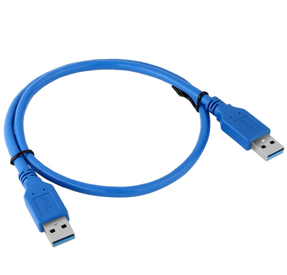 KTX-000019 USB 3.0 A Male to A Male Data Transfer Cable, 60CM, Blue/Black, High-Speed Connection