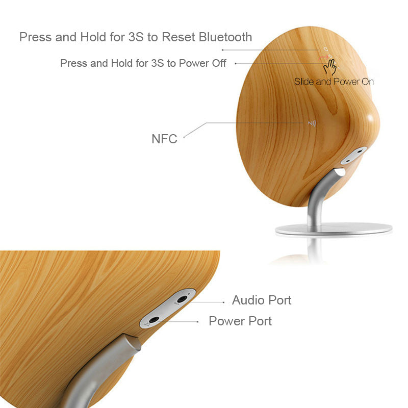 KTX-708819 Wooden Bluetooth 4.2 Wireless Speaker with Subwoofer and USB Interface