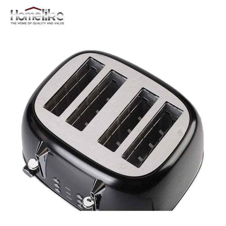 KTX-766867 Electric Pop-up Toaster with Timer Control for 4 Slices and 38mm Wide Slots