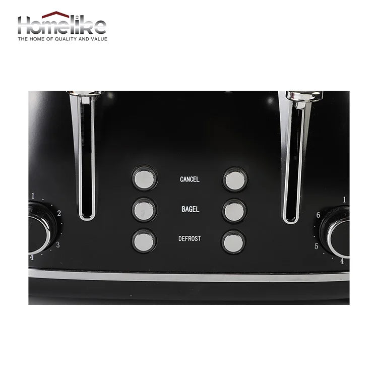 KTX-766867 Electric Pop-up Toaster with Timer Control for 4 Slices and 38mm Wide Slots