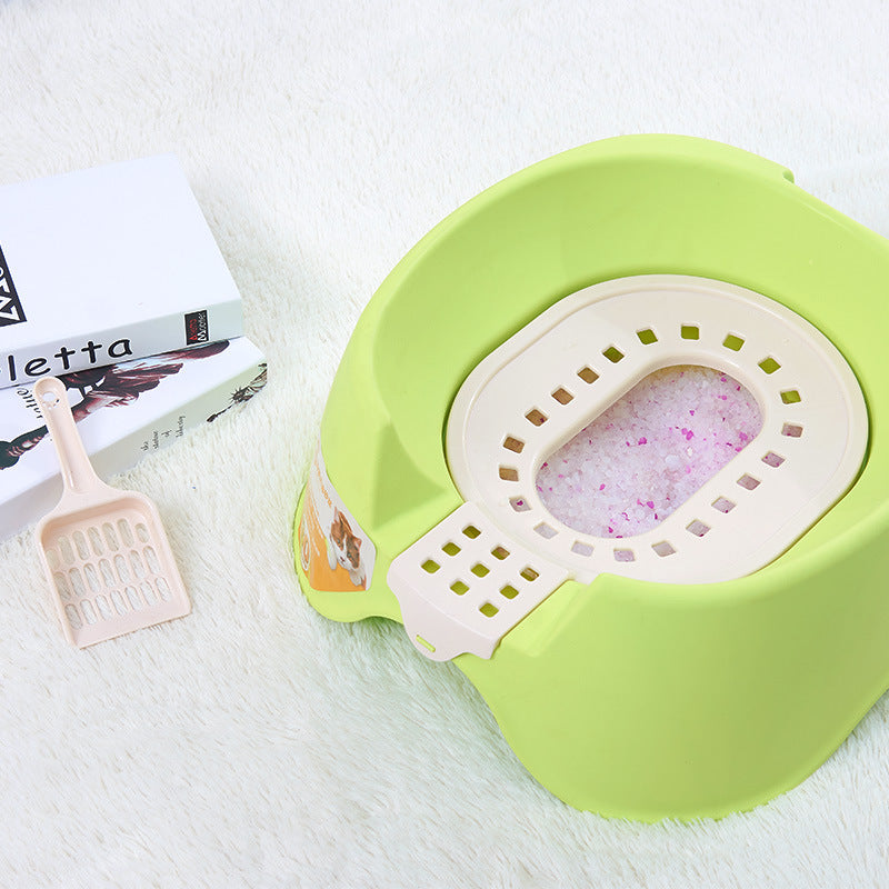 JMT-249098 Spillproof Semi-Enclosed Oversize Cat Litter Pan for Stress-Free Clean-Up