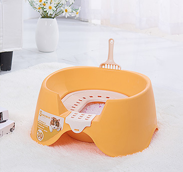 JMT-249098 Spillproof Semi-Enclosed Oversize Cat Litter Pan for Stress-Free Clean-Up