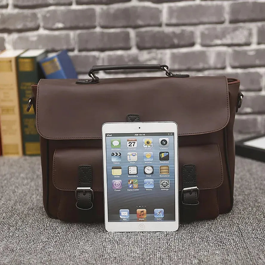 KTX-040531 Large Capacity Casual Crossbody Bag for Men - Versatile Leather Shoulder Briefcase with Stylish Design