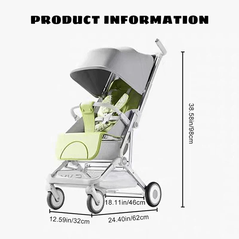 KTX-943507 Lightweight Folding Baby Stroller with Detachable Canopy and Breathable Backrest for Travel