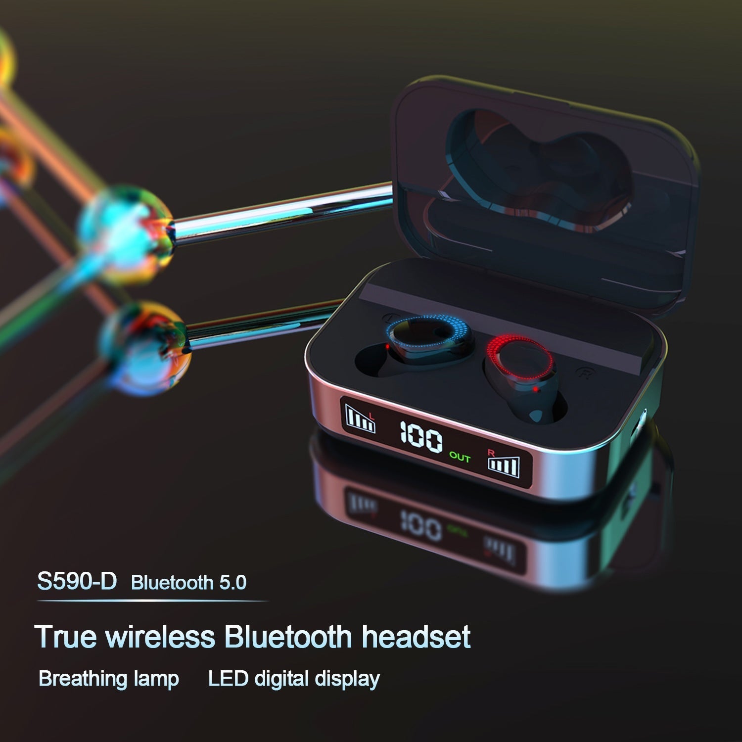 KTX-723027 Wireless Binaural Bluetooth Headset with Power Display and Long Battery Life