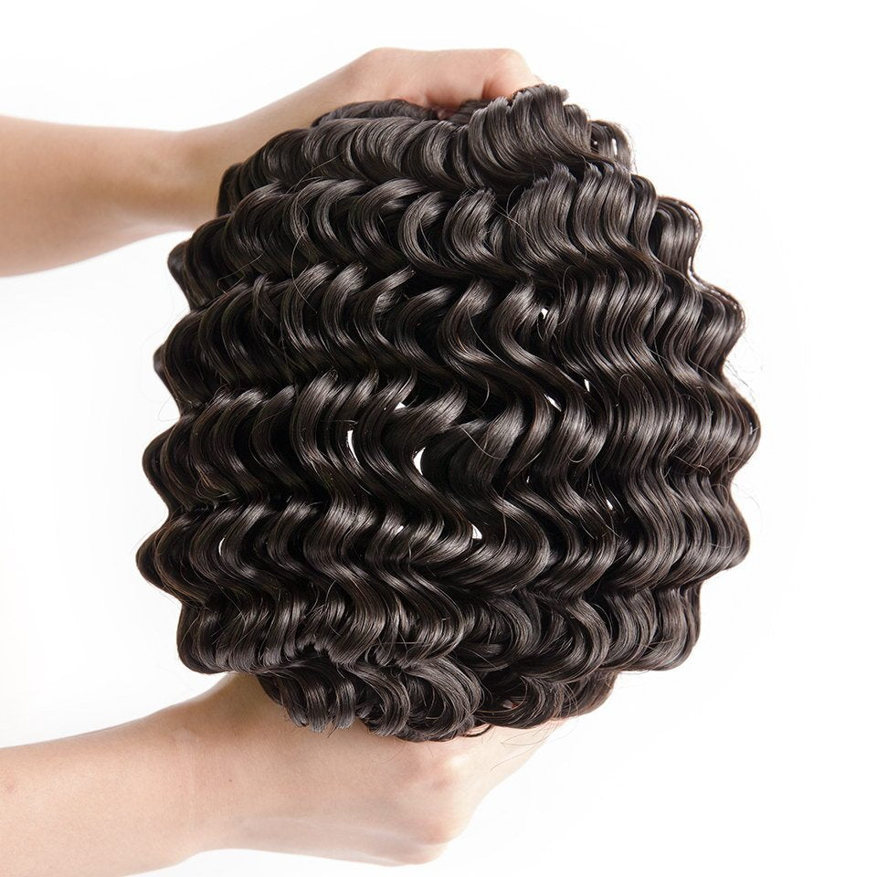 JMT-266378 Medium Long Real Hair Wig with Beautiful Curls