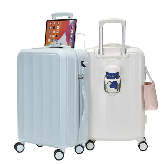 KTX-113299 28 Inch 3-in-1 Carry-On Suitcase with Wheels and 24 Inch Travel Box Luggage Set