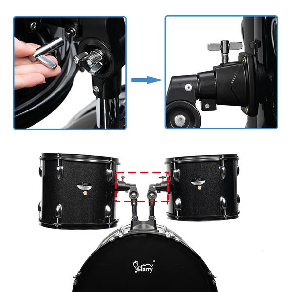 KTX-141331 22in Double-layer Oil Skin Drum with Five Drums and Black Frame