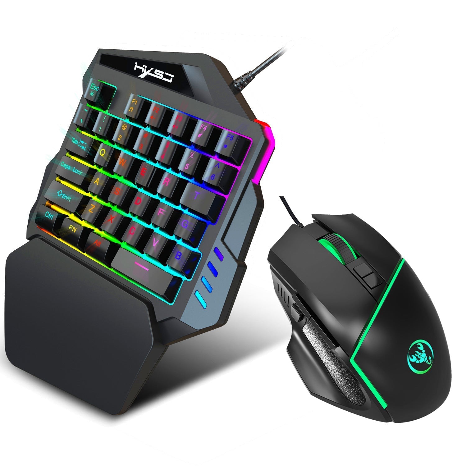 KTX-631763 Single-Hand USB Gaming Keyboard Left-Hand Glove with Backlight and Waterproof Features
