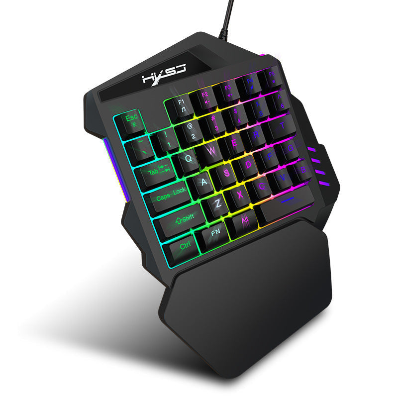 KTX-631763 Single-Hand USB Gaming Keyboard Left-Hand Glove with Backlight and Waterproof Features