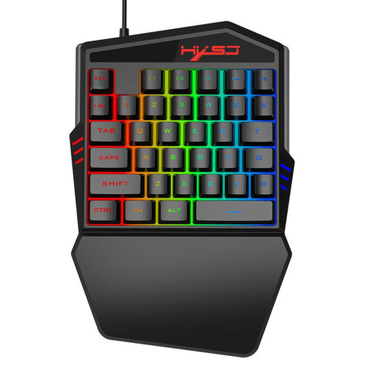KTX-631763 Single-Hand USB Gaming Keyboard Left-Hand Glove with Backlight and Waterproof Features
