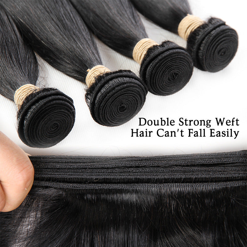 KTX-296595 Long Peruvian Real Hair Wig - Smooth, Straight, Dyeable and Ironable Options