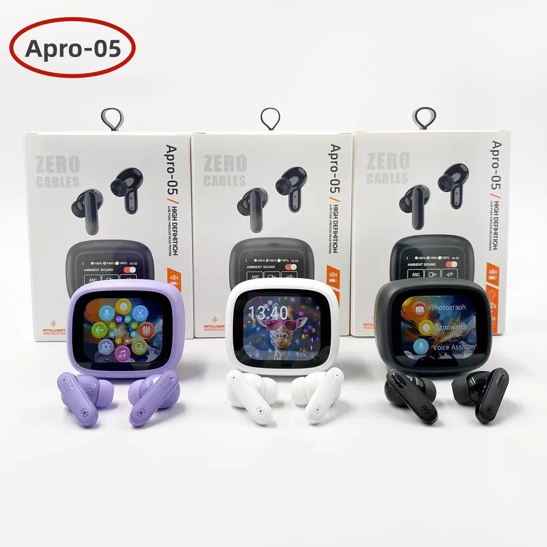 KTX-280211 Wireless In-Ear Headset with Smart Screen and Blue LED Battery Indicator – Noise Reduction for Clear Calls