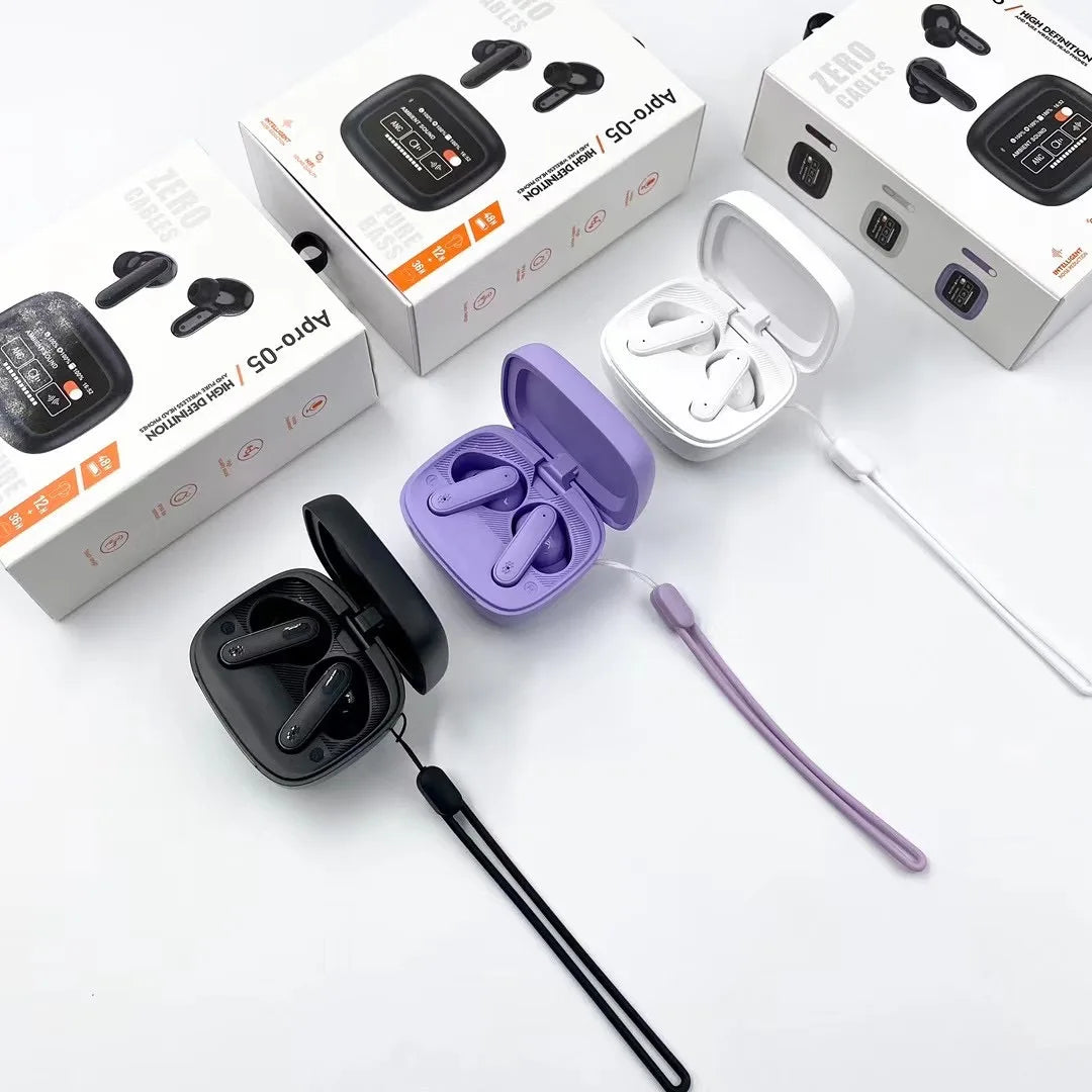 KTX-280211 Wireless In-Ear Headset with Smart Screen and Blue LED Battery Indicator – Noise Reduction for Clear Calls