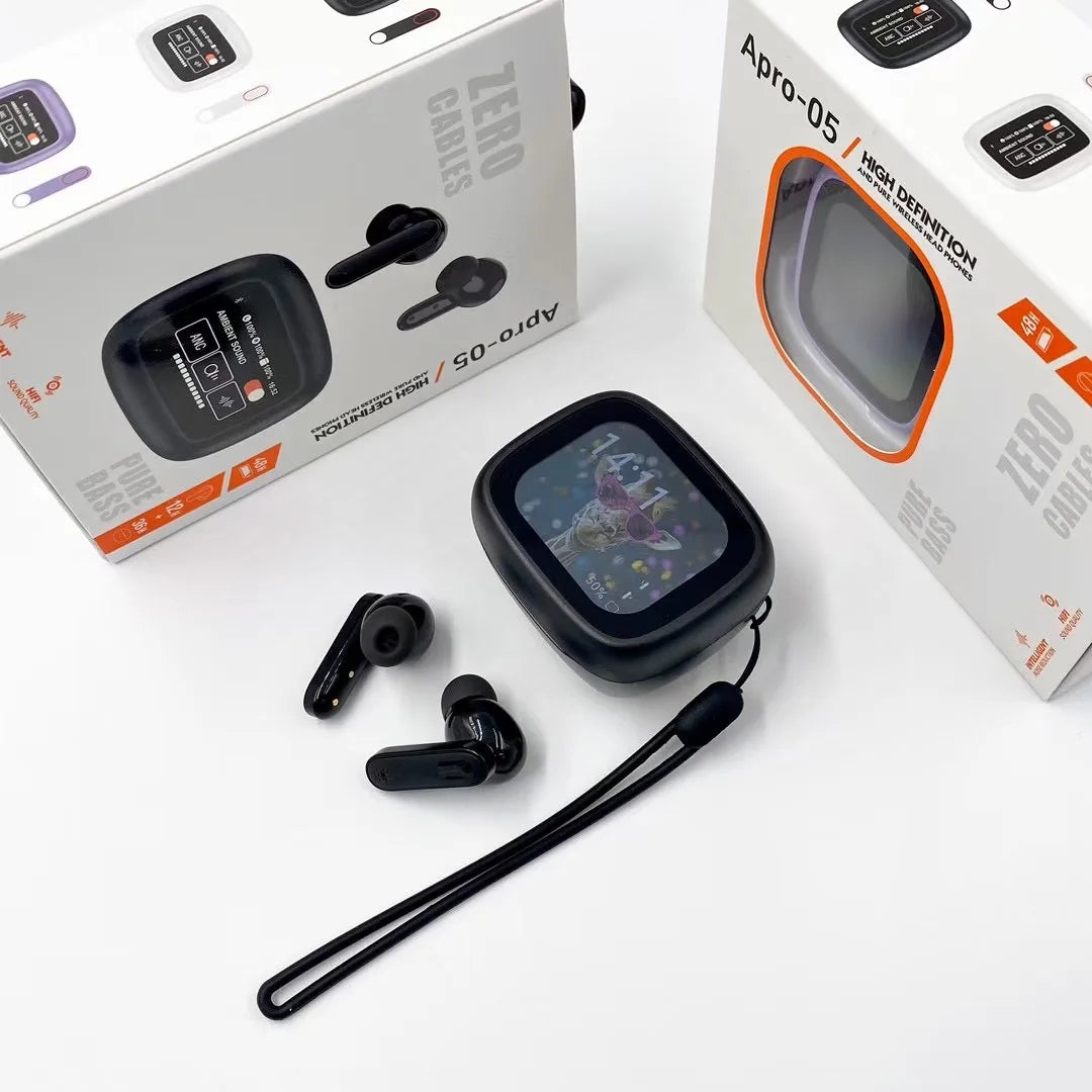 KTX-280211 Wireless In-Ear Headset with Smart Screen and Blue LED Battery Indicator – Noise Reduction for Clear Calls