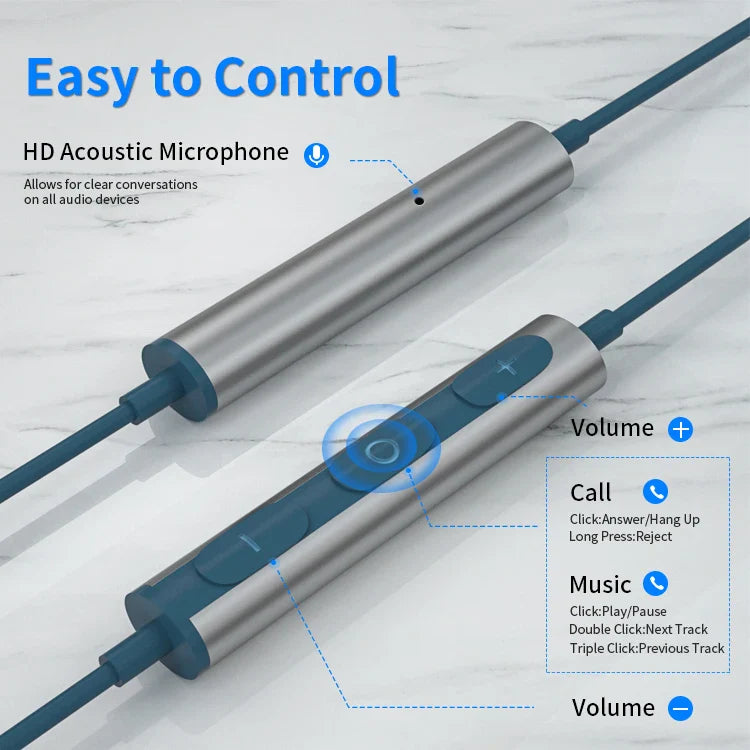 KTX-787283 Wired In-Ear Earphones with 3.5mm Jack, Microphone, and 1.2m Cable for HiFi Sound and Enhanced Bass