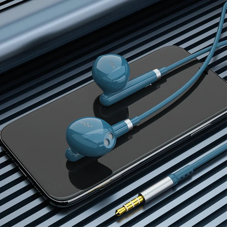 KTX-787283 Wired In-Ear Earphones with 3.5mm Jack, Microphone, and 1.2m Cable for HiFi Sound and Enhanced Bass