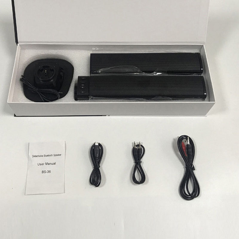KTX-020691 Foldable Bluetooth Split Speaker with Built-in Lithium Battery, 2000 mAh, 2.5 Hour Playtime, 5W Output, USB Connectivity, and 32GB Expansion Support