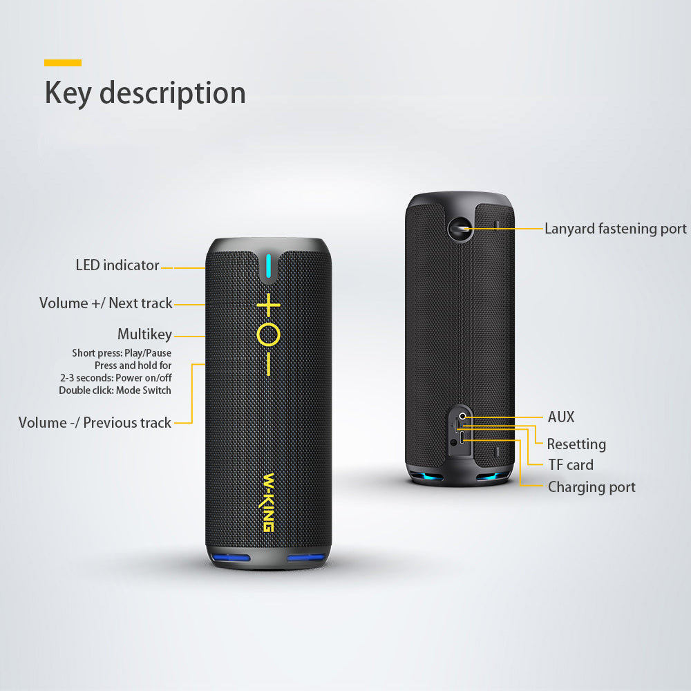 KTX-935891 Bluetooth Portable Speaker - Waterproof and Dust-proof with Long Battery Life and USB Charging