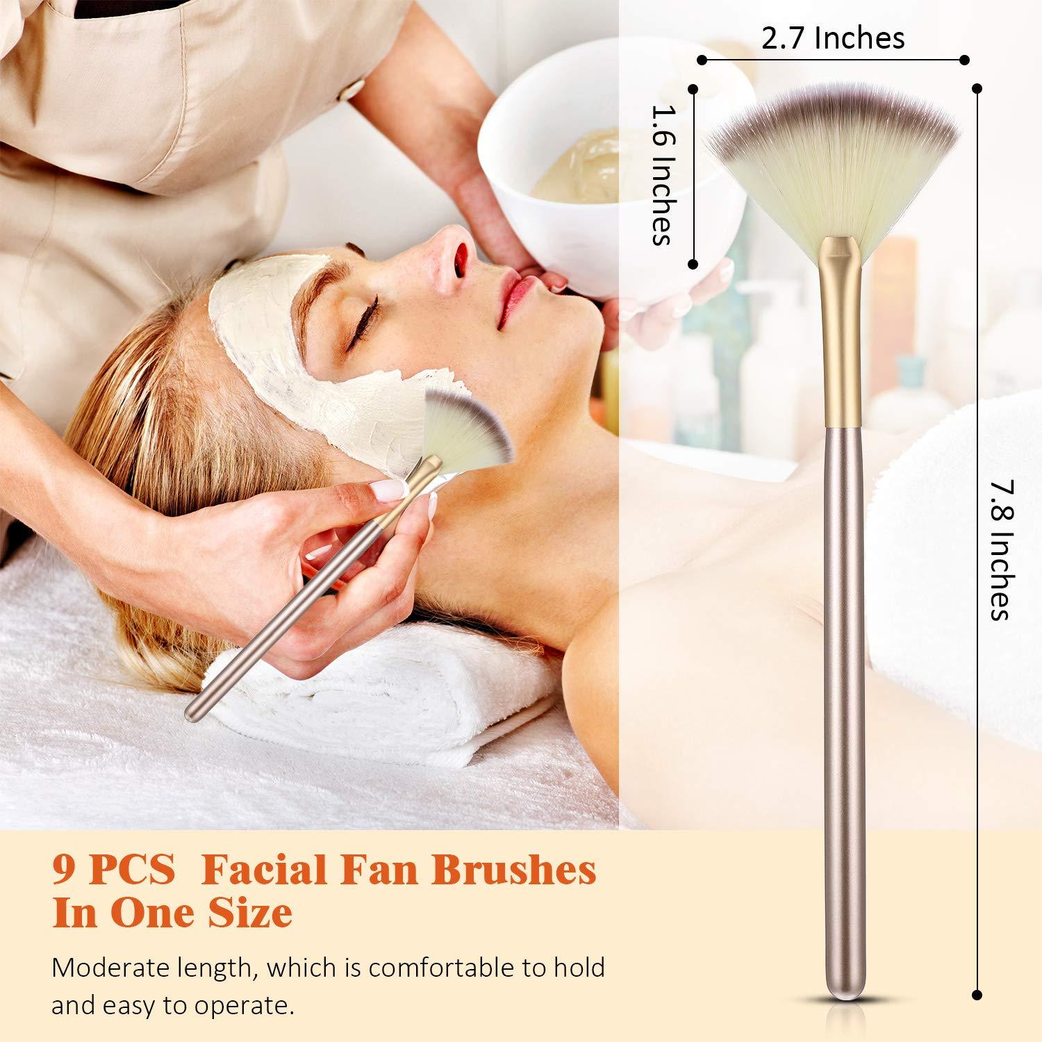 KTX-581139 Soft Facial Fan Brushes Set for Mask, Peel & Makeup Application - 10 Pack with Durable Handles