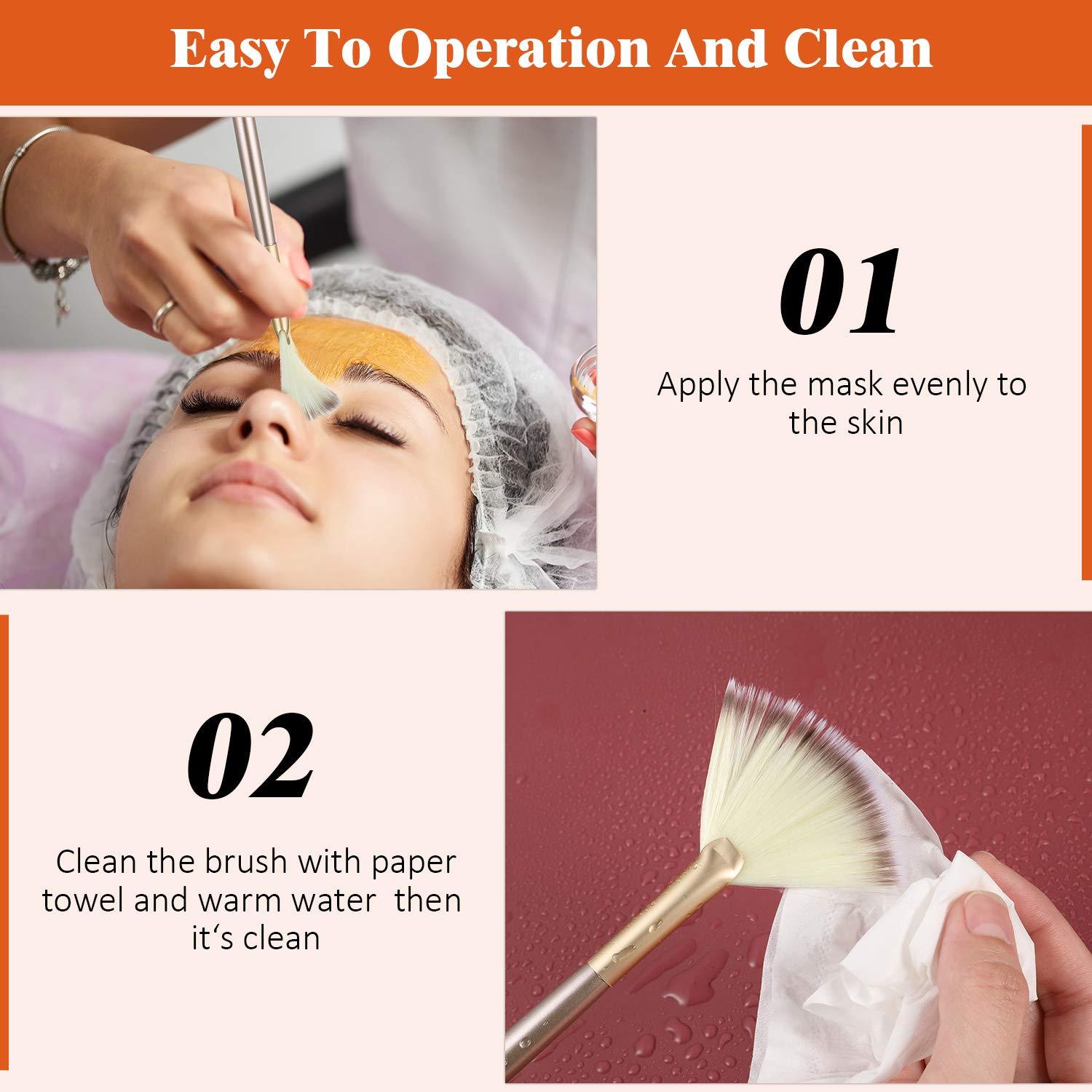 KTX-581139 Soft Facial Fan Brushes Set for Mask, Peel & Makeup Application - 10 Pack with Durable Handles
