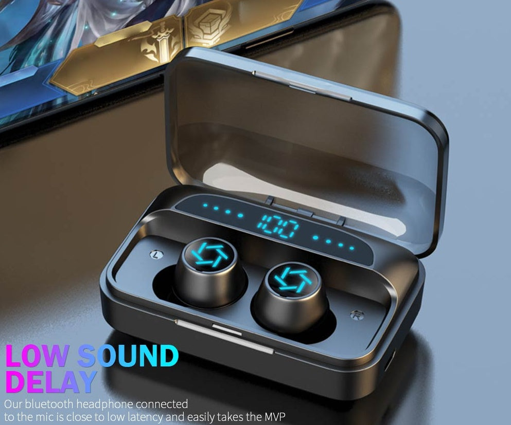 KTX-358419 Bluetooth 5.0 Wireless Earbuds with Touch Controls and Binaural Microphone