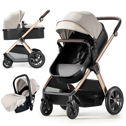 KTX-631635 3 in 1 Compact Luxury Stroller with Car Seat for Newborns