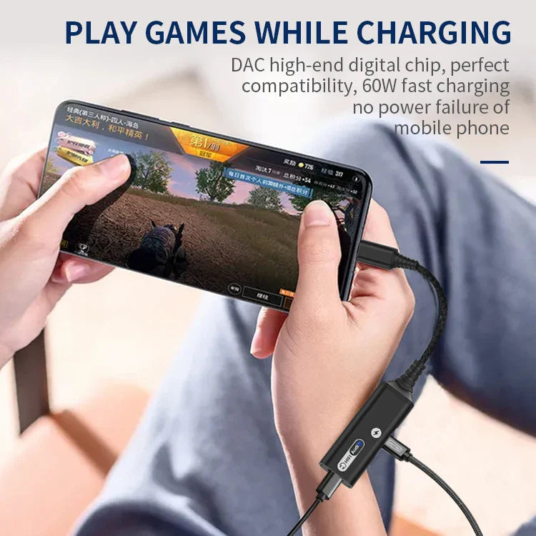 KTX-101459 2-in-1 USB-C to 3.5mm Audio Adapter for Smartphones and Tablets