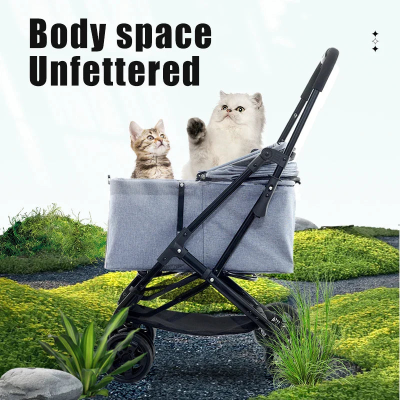 JMT-288202 Luxury Folding Outdoor Dog Stroller with Comfortable Pet Trolley Design