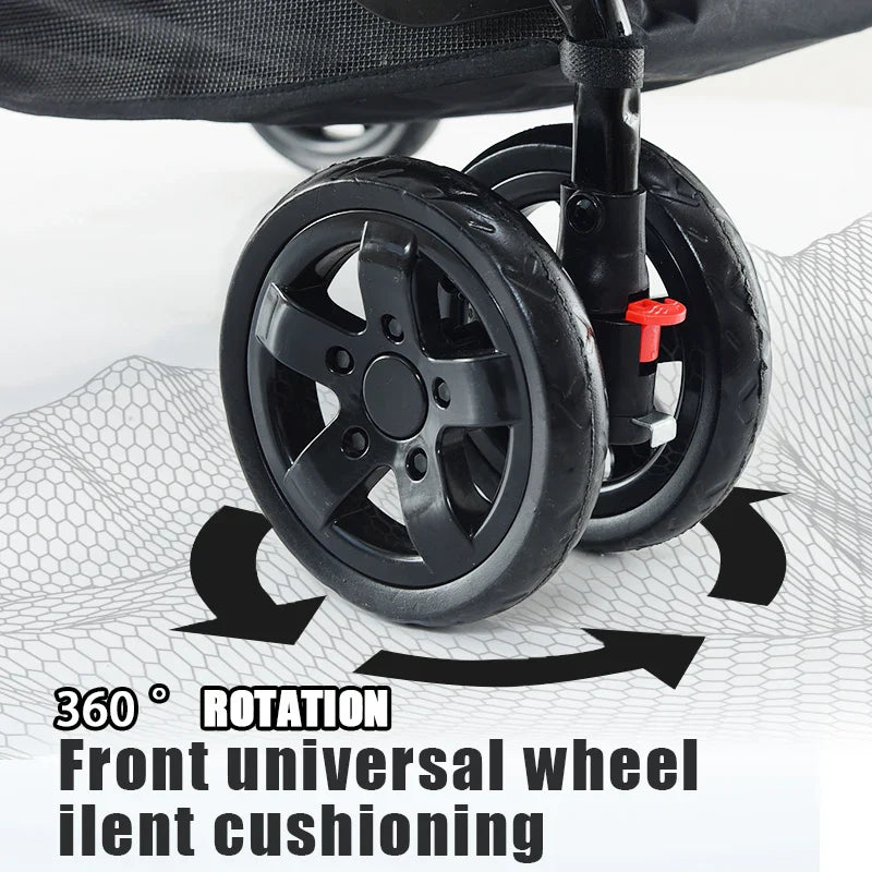 JMT-288202 Luxury Folding Outdoor Dog Stroller with Comfortable Pet Trolley Design