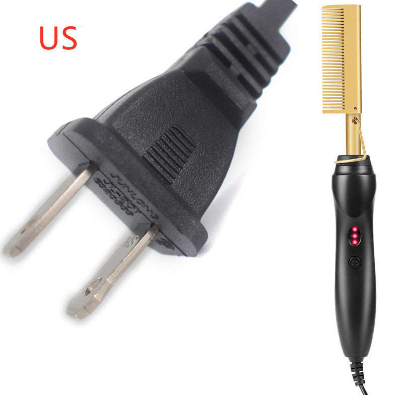 KTX-368723 Electric Curling Comb for Wet and Dry Hair - Adjustable Temperature Ceramic Hot Comb with 360-Degree Rotating Cord