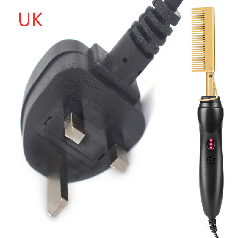 KTX-368723 Electric Curling Comb for Wet and Dry Hair - Adjustable Temperature Ceramic Hot Comb with 360-Degree Rotating Cord