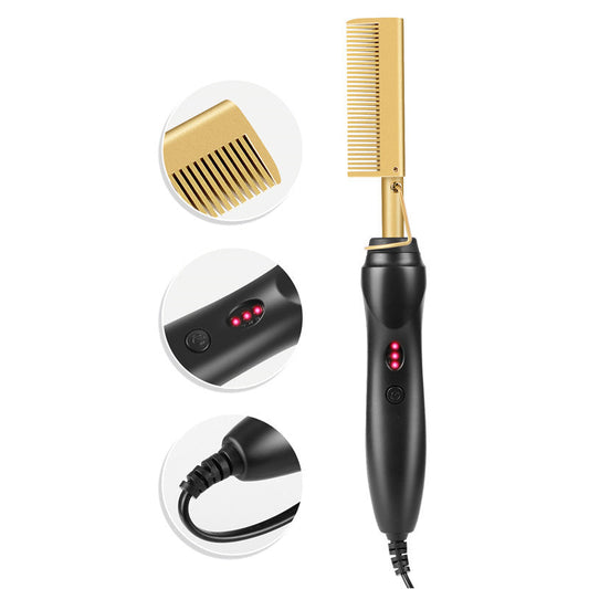 KTX-368723 Electric Curling Comb for Wet and Dry Hair - Adjustable Temperature Ceramic Hot Comb with 360-Degree Rotating Cord