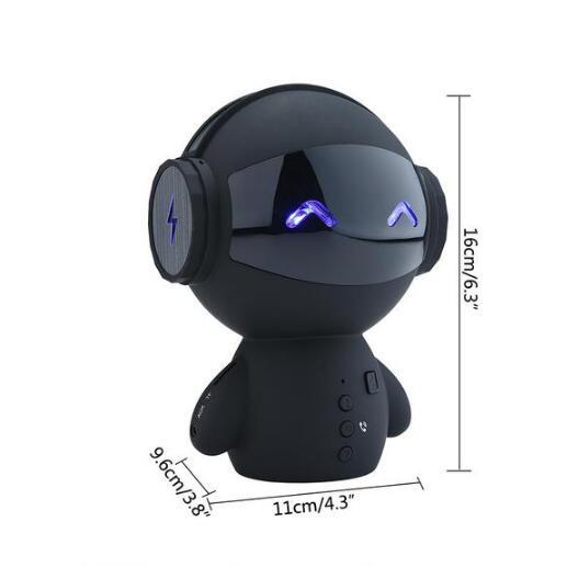 KTX-364179 Cute Mini Bluetooth Robot Speaker with 15-Hour Playtime, 5W Output Power, and 16GB Storage