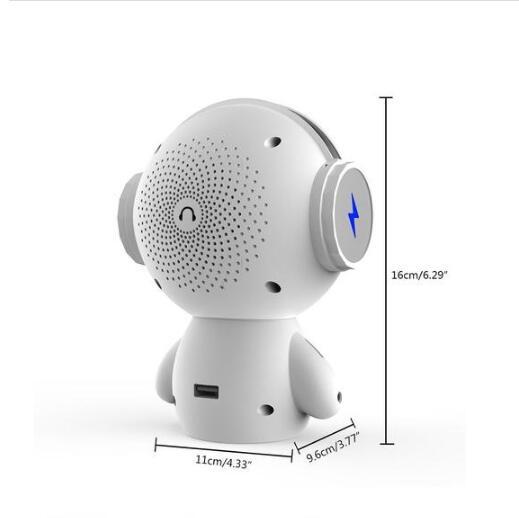 KTX-364179 Cute Mini Bluetooth Robot Speaker with 15-Hour Playtime, 5W Output Power, and 16GB Storage
