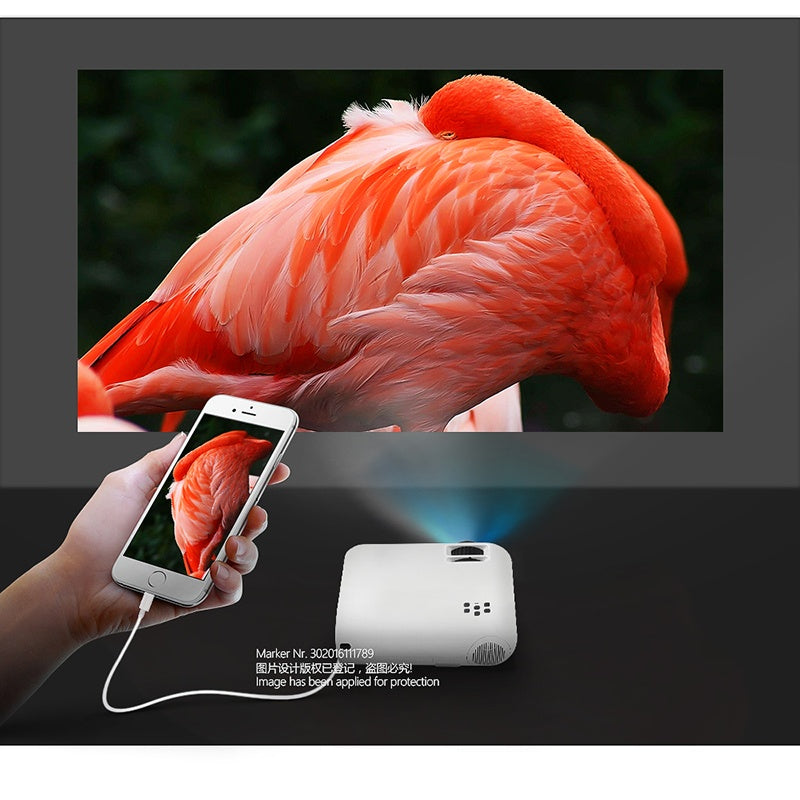 KTX-668499 HD 1080p Wireless Projector with USB, HDMI, and VGA Inputs for Mobile Devices