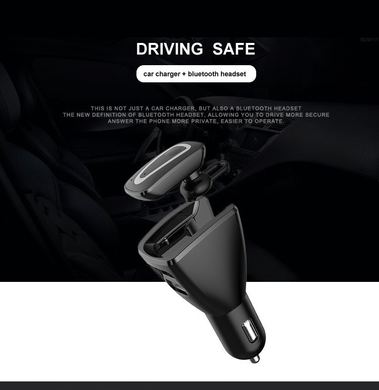 KTX-657491 Wireless Bluetooth Headset with Dual USB Charging Compartment for Cars