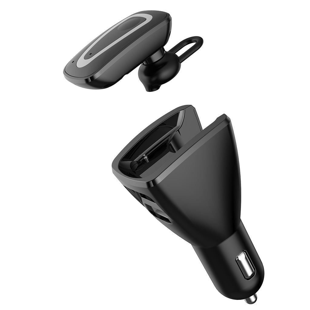 KTX-657491 Wireless Bluetooth Headset with Dual USB Charging Compartment for Cars