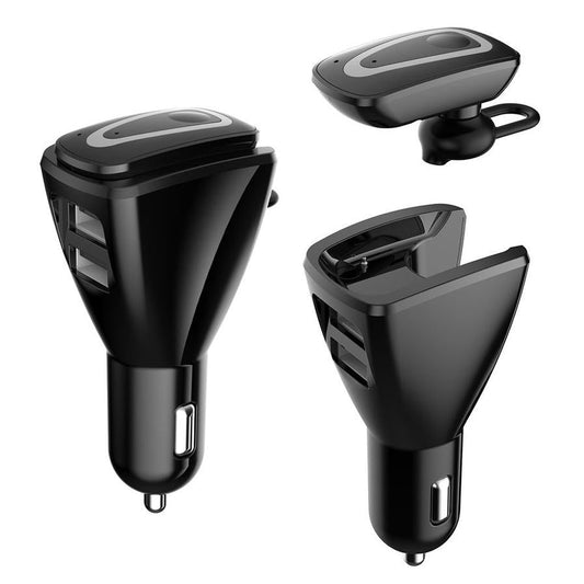 KTX-657491 Wireless Bluetooth Headset with Dual USB Charging Compartment for Cars